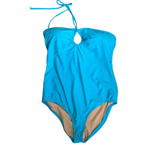 J. Crew Factory Turquoise One Piece Halter Swimsuit sz XXL NWT - Picture 11 of 11